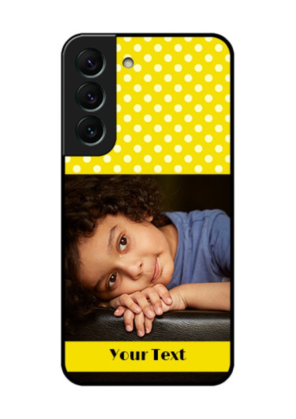 Galaxy S22 5G Custom Glass Phone Case - Bright Yellow Case Design
