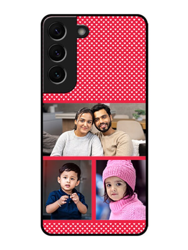 Custom Galaxy S22 5G Personalized Glass Phone Case - Bulk Pic Upload Design