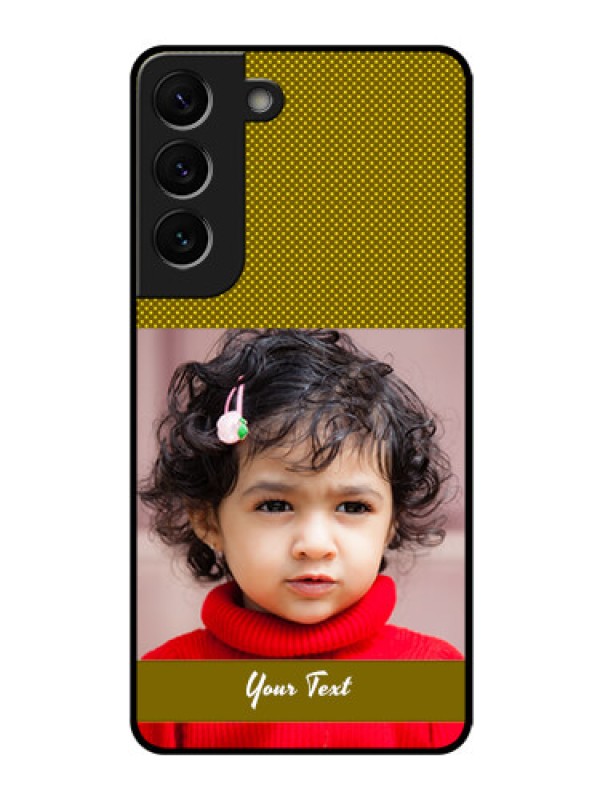 Custom Galaxy S22 5G Custom Glass Phone Case - Simple Green Color Design