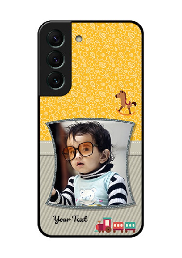 Galaxy S22 5G Personalized Glass Phone Case - Baby Picture Upload Design