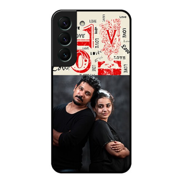 Galaxy S22 5G Photo Printing on Glass Case - Trendy Love Design Case Galaxy S22 5G Photo Printing on Glass Case - Trendy Love Design Case