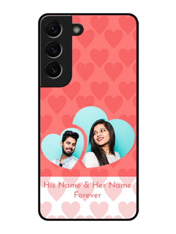 Custom Galaxy S22 5G Personalized Glass Phone Case - Couple Pic Upload Design