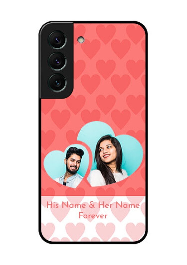 Galaxy S22 5G Personalized Glass Phone Case - Couple Pic Upload Design