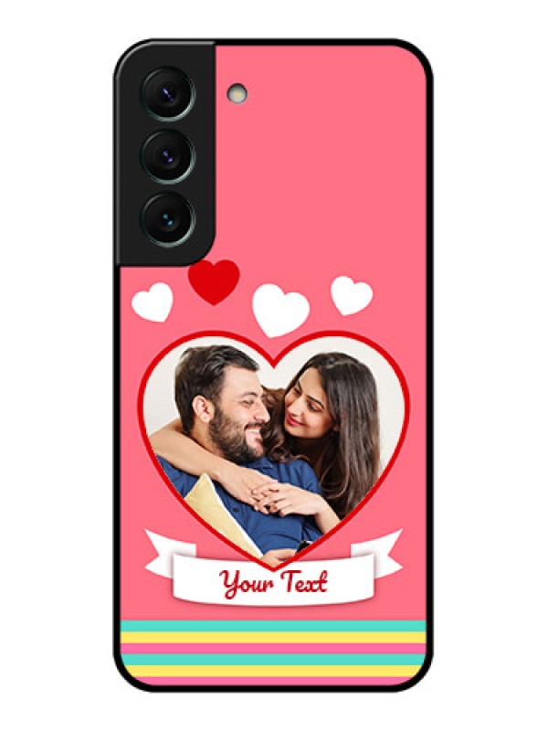 Custom Galaxy S22 5G Photo Printing on Glass Case - Love Doodle Design