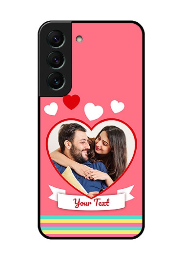 Galaxy S22 5G Photo Printing on Glass Case - Love Doodle Design