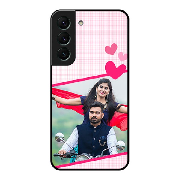 Galaxy S22 5G Custom Glass Phone Case - Love Shape Heart Design Galaxy S22 5G Custom Glass Phone Case - Love Shape Heart Design
