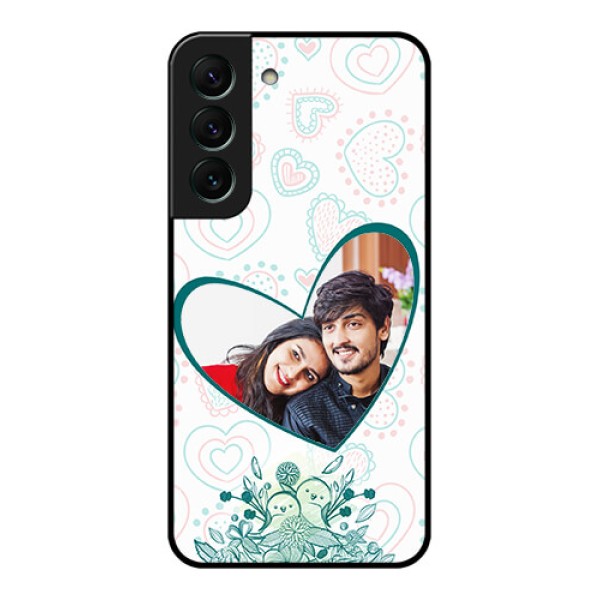Galaxy S22 5G Photo Printing on Glass Case - Premium Couple Design Galaxy S22 5G Photo Printing on Glass Case - Premium Couple Design