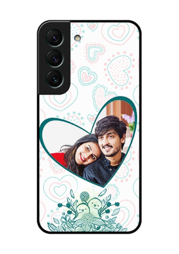 Galaxy S22 5G Photo Printing on Glass Case - Premium Couple Design