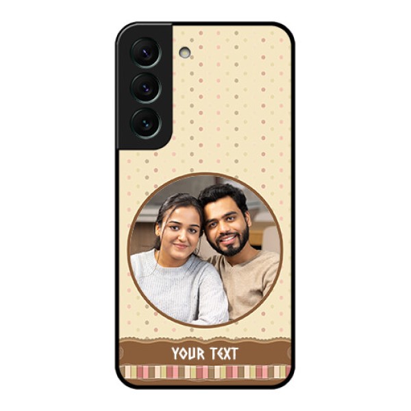 Galaxy S22 5G Custom Glass Mobile Case - Brown Dotted Mobile Case Design Galaxy S22 5G Custom Glass Mobile Case - Brown Dotted Mobile Case Design