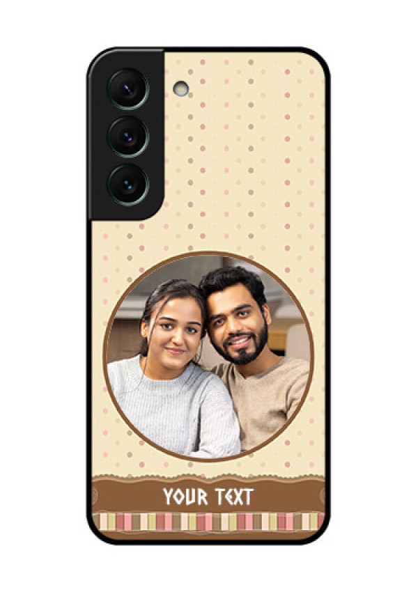 Galaxy S22 5G Custom Glass Mobile Case - Brown Dotted Mobile Case Design