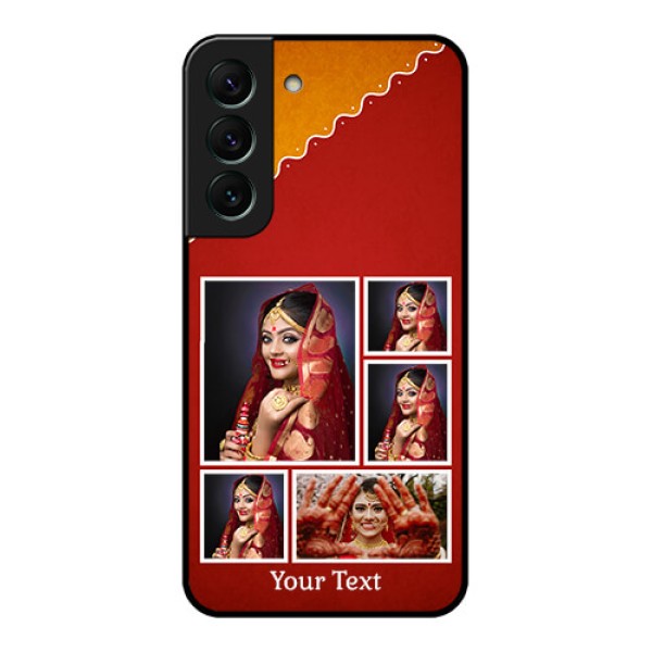 Galaxy S22 5G Personalized Glass Phone Case - Wedding Pic Upload Design Galaxy S22 5G Personalized Glass Phone Case - Wedding Pic Upload Design