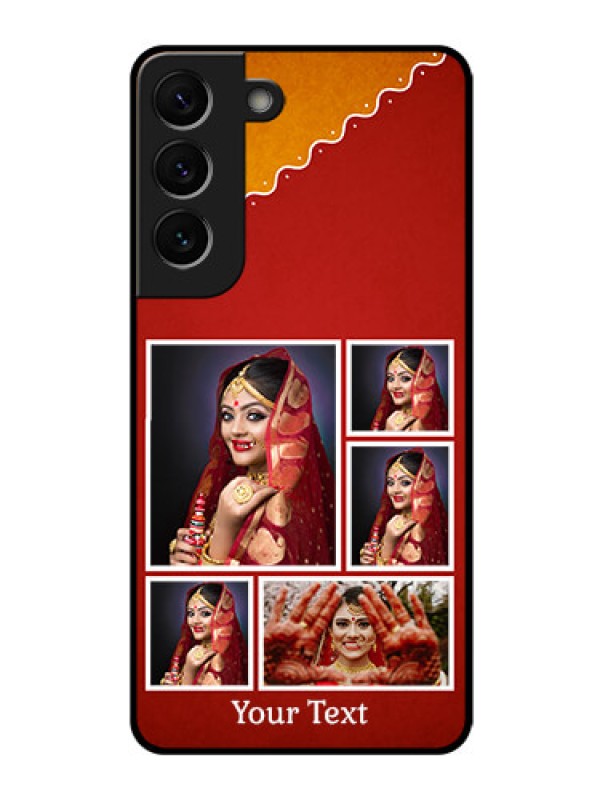 Custom Galaxy S22 5G Personalized Glass Phone Case - Wedding Pic Upload Design