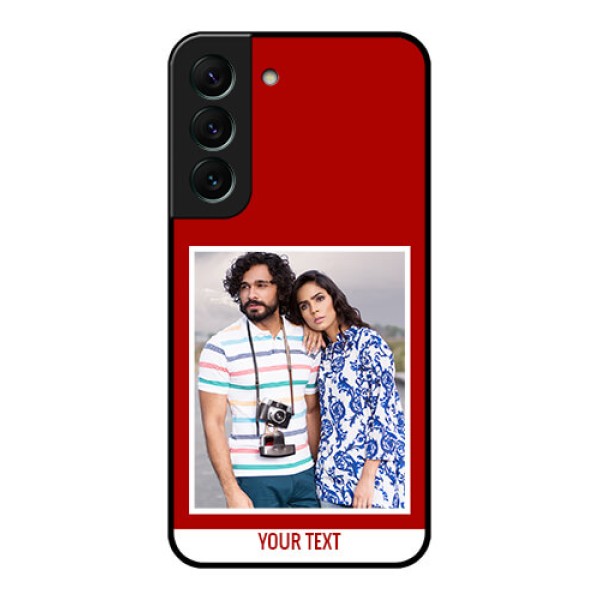 Galaxy S22 5G Personalized Glass Phone Case - Simple Red Color Design