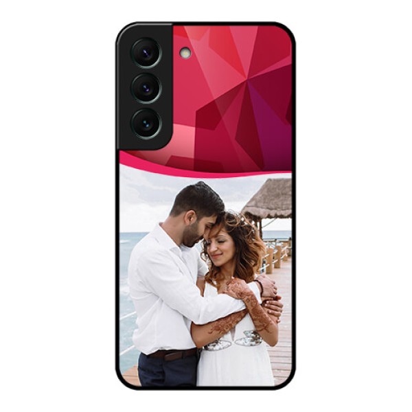 Galaxy S22 5G Custom Glass Mobile Case - Red Abstract Design