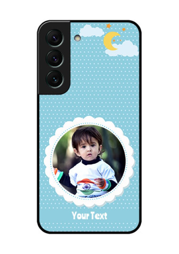 Galaxy S22 5G Personalised Glass Phone Case - Violet Pattern Design