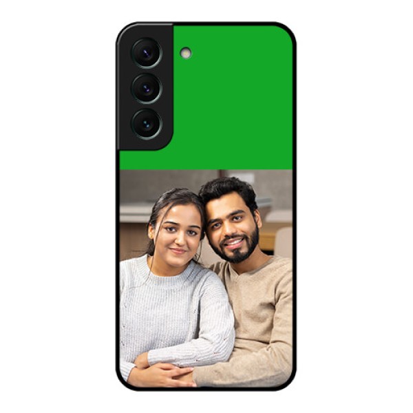 Galaxy S22 5G Personalized Glass Phone Case - Green Pattern Design