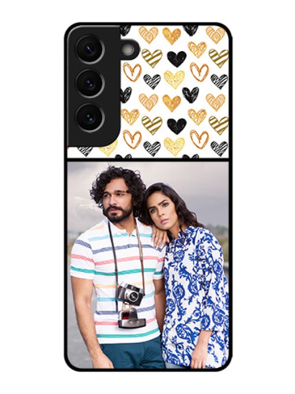 Custom Galaxy S22 5G Photo Printing on Glass Case - Love Symbol Design