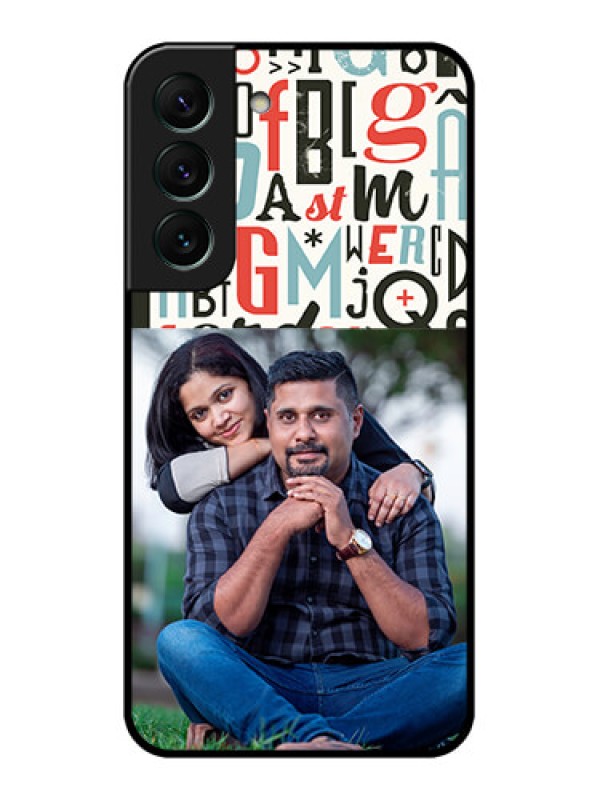 Custom Galaxy S22 5G Personalized Glass Phone Case - Alphabet Design