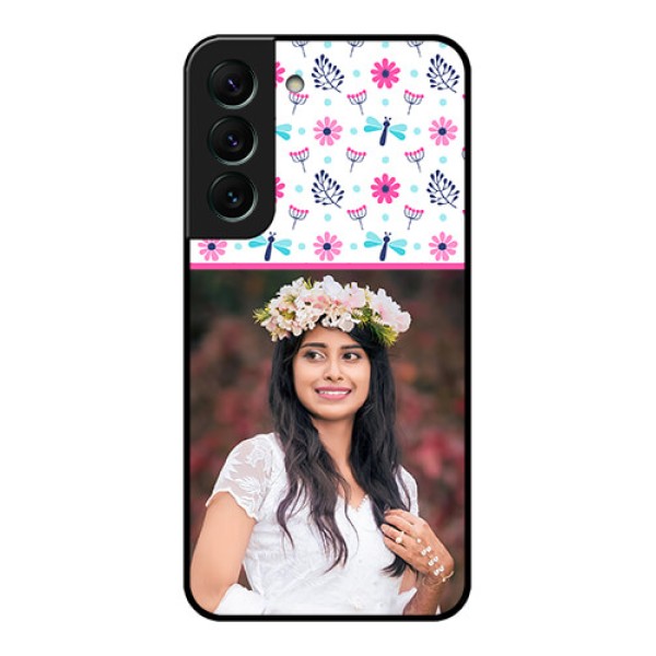 Galaxy S22 5G Photo Printing on Glass Case - Colorful Flower Design