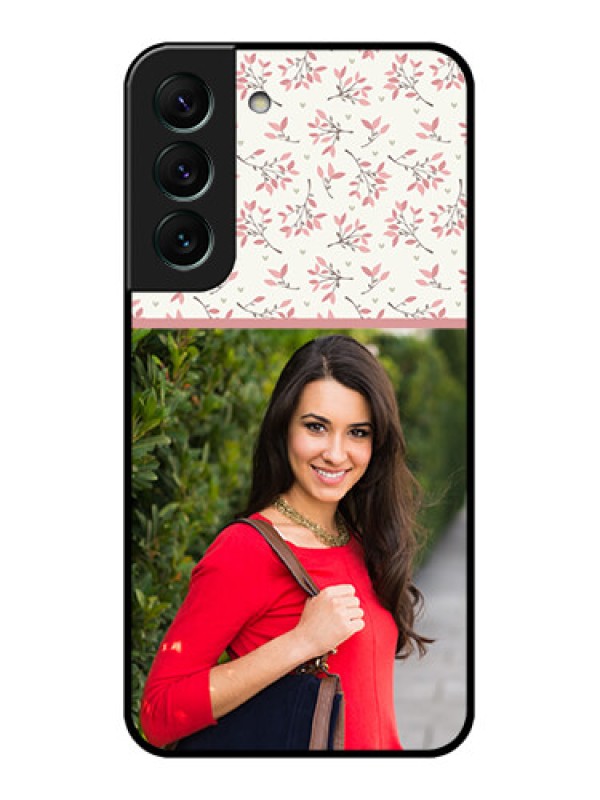 Custom Galaxy S22 5G Custom Glass Phone Case - Premium Floral Design