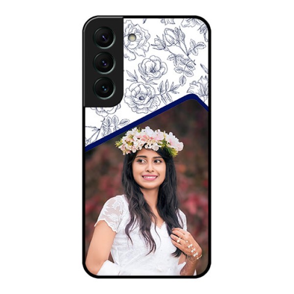 Galaxy S22 5G Personalized Glass Phone Case - Premium Floral Design Galaxy S22 5G Personalized Glass Phone Case - Premium Floral Design