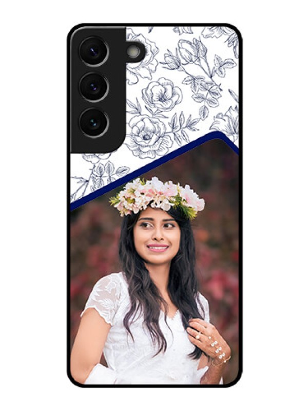 Custom Galaxy S22 5G Personalized Glass Phone Case - Premium Floral Design