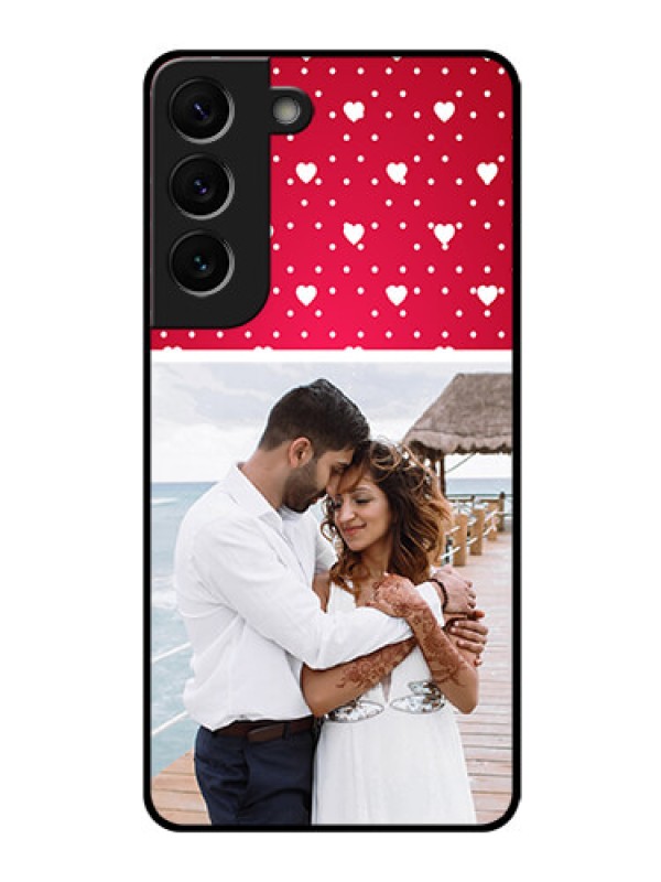 Custom Galaxy S22 5G Photo Printing on Glass Case - Hearts Mobile Case Design