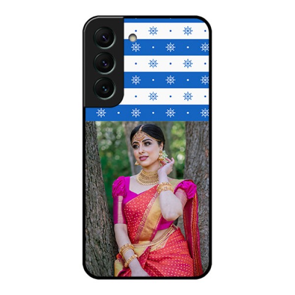 Galaxy S22 5G Photo Printing on Glass Case - Snow Pattern Design