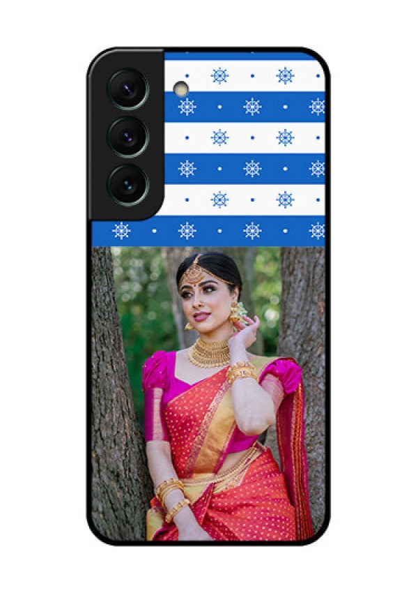 Galaxy S22 5G Photo Printing on Glass Case - Snow Pattern Design
