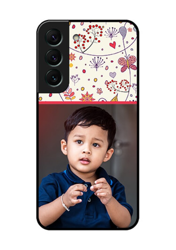 Galaxy S22 5G Custom Glass Mobile Case - Premium Floral Design