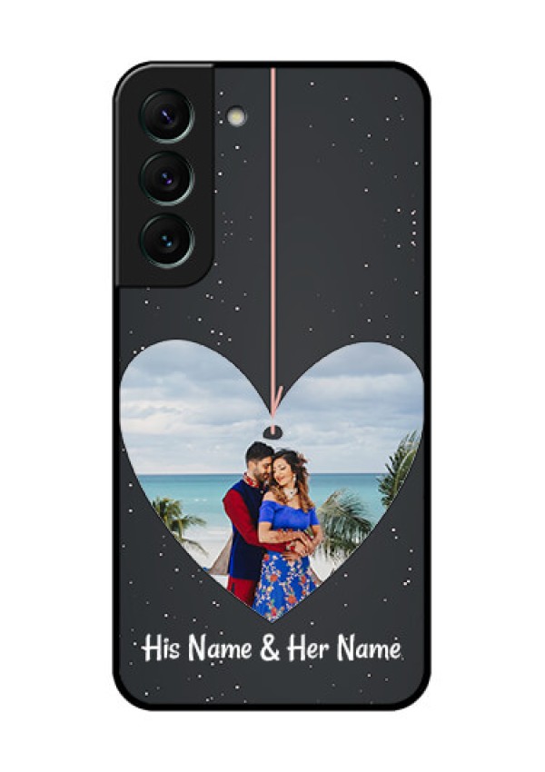 Galaxy S22 5G Custom Glass Phone Case - Hanging Heart Design