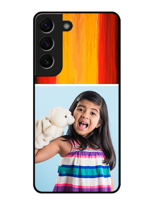 Custom Galaxy S22 5G Personalized Glass Phone Case - Multi Color Design