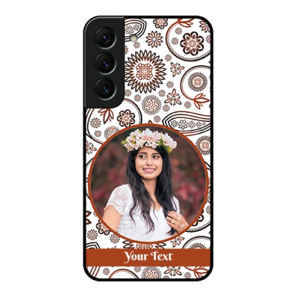 Galaxy S22 5G Custom Glass Mobile Case - Abstract Flower Design