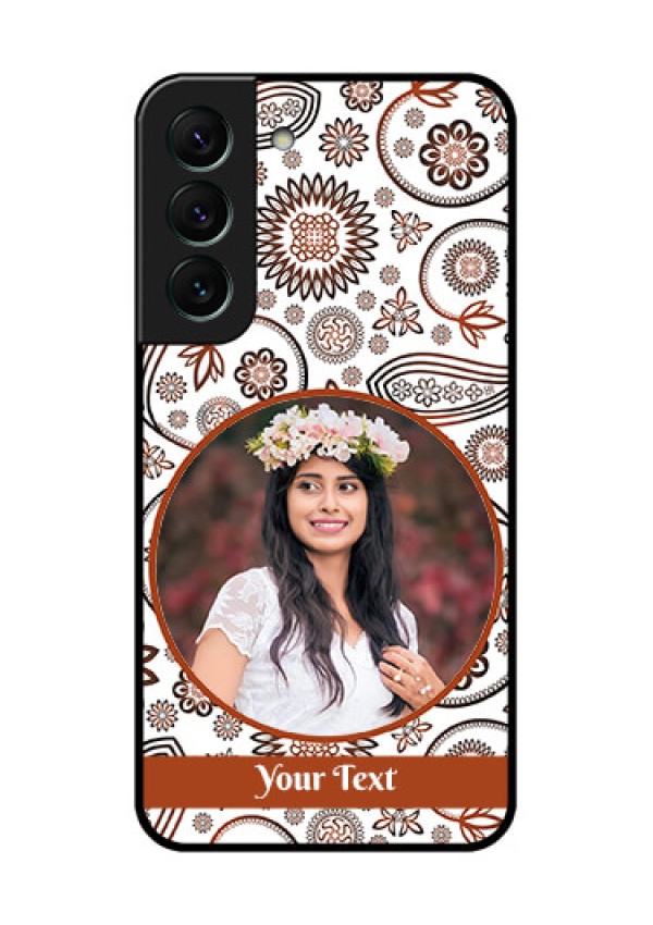 Galaxy S22 5G Custom Glass Mobile Case - Abstract Flower Design