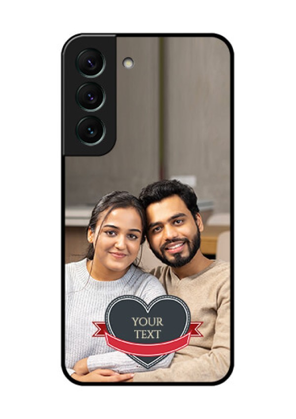 Galaxy S22 5G Custom Glass Phone Case - Just Married Couple Design