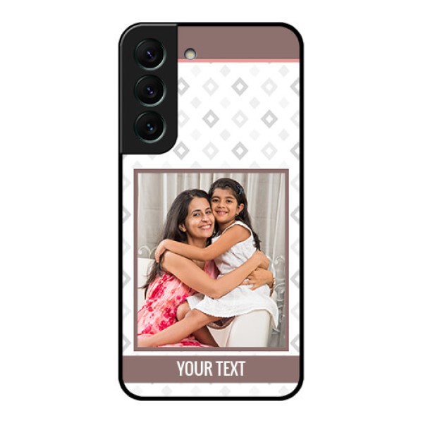 Galaxy S22 5G Photo Printing on Glass Case - Simple Diamond Design Galaxy S22 5G Photo Printing on Glass Case - Simple Diamond Design