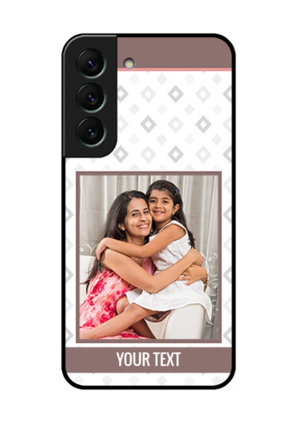 Galaxy S22 5G Photo Printing on Glass Case - Simple Diamond Design