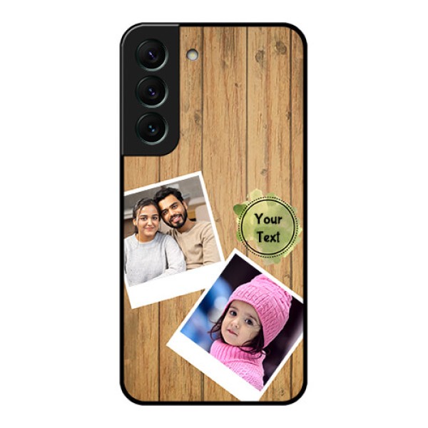 Galaxy S22 5G Custom Glass Phone Case - Wooden Texture Design