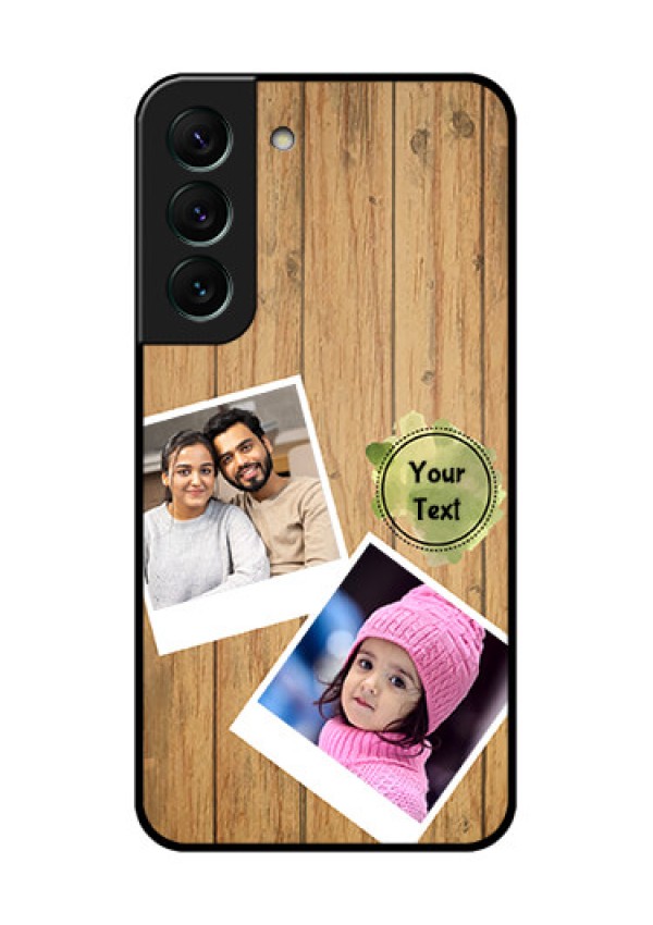 Galaxy S22 5G Custom Glass Phone Case - Wooden Texture Design