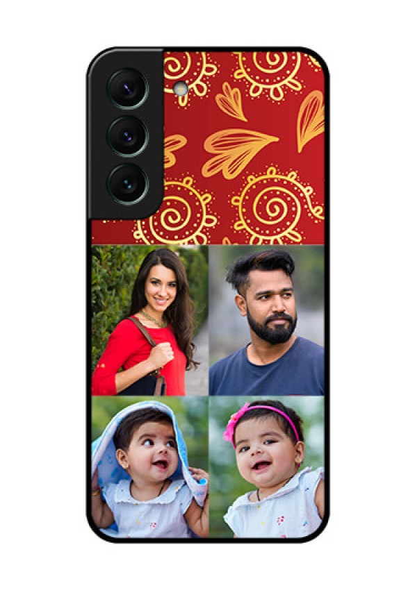 Galaxy S22 5G Photo Printing on Glass Case - 4 Image Traditional Design