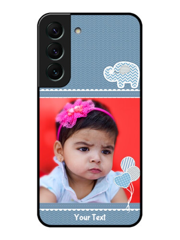 Custom Galaxy S22 5G Photo Printing on Glass Case - with Kids Pattern Design