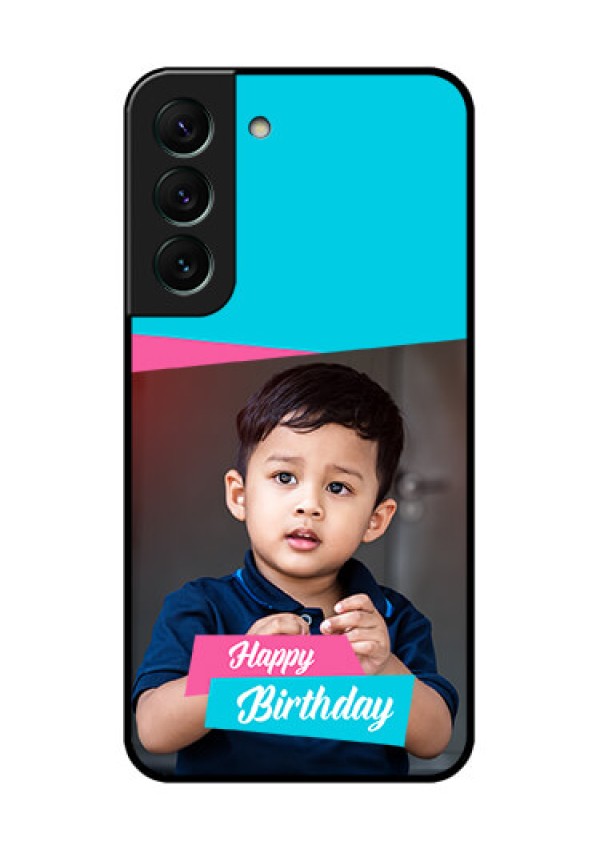 Galaxy S22 5G Personalized Glass Phone Case - Image Holder with 2 Color Design