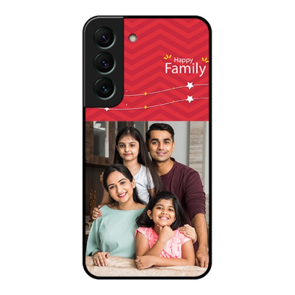 Galaxy S22 5G Personalized Glass Phone Case - Happy Family Design
