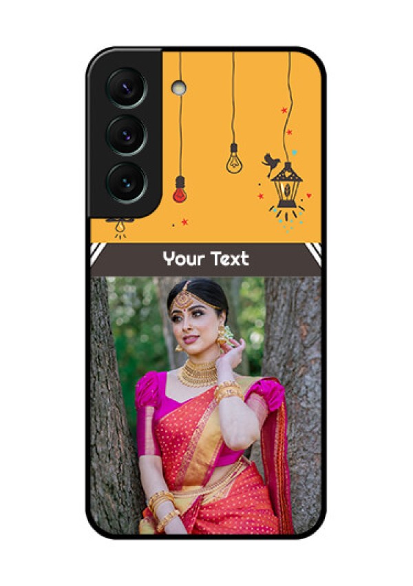 Galaxy S22 5G Custom Glass Mobile Case - with Family Picture and Icons