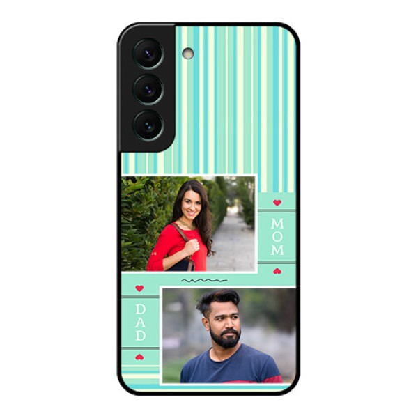 Galaxy S22 5G Custom Glass Phone Case - Mom & Dad Pic Design Galaxy S22 5G Custom Glass Phone Case - Mom & Dad Pic Design