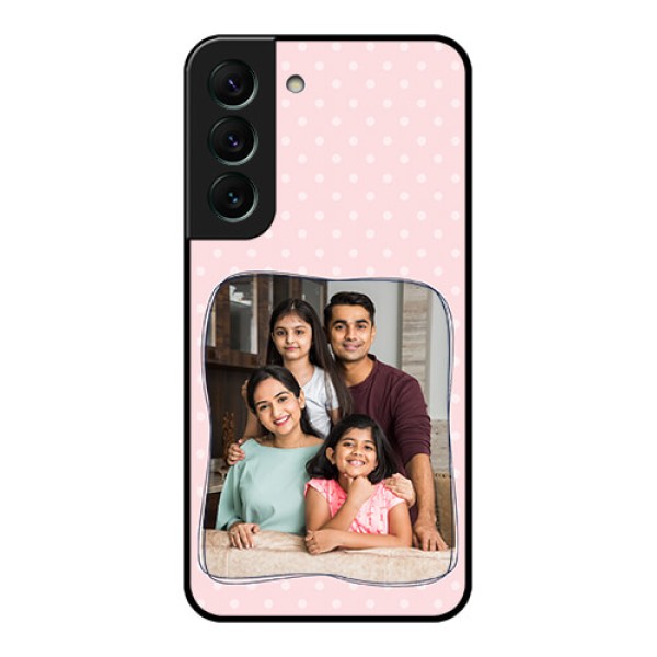 Galaxy S22 5G Custom Glass Phone Case - Family with Dots Design Galaxy S22 5G Custom Glass Phone Case - Family with Dots Design