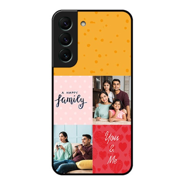 Galaxy S22 5G Personalized Glass Phone Case - Images with Quotes Design