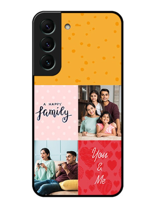 Custom Galaxy S22 5G Personalized Glass Phone Case - Images with Quotes Design