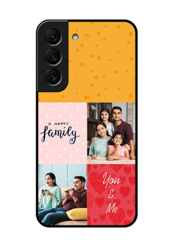 Galaxy S22 5G Personalized Glass Phone Case - Images with Quotes Design