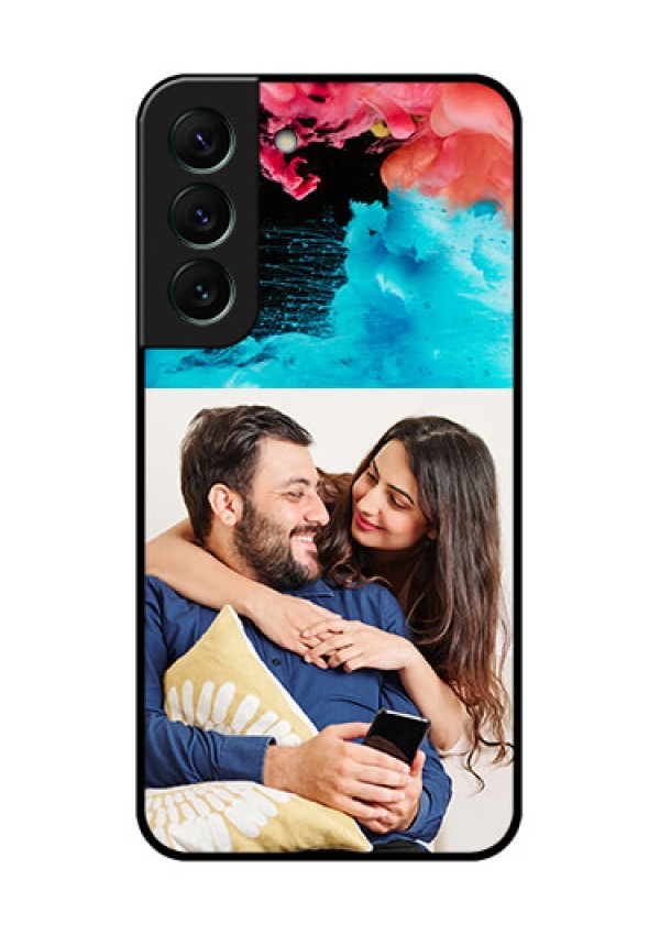 Galaxy S22 5G Custom Glass Mobile Case - Quote with Acrylic Painting Design